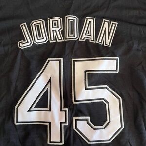 Black Barons Jersey with White Accents.Michael Jordan